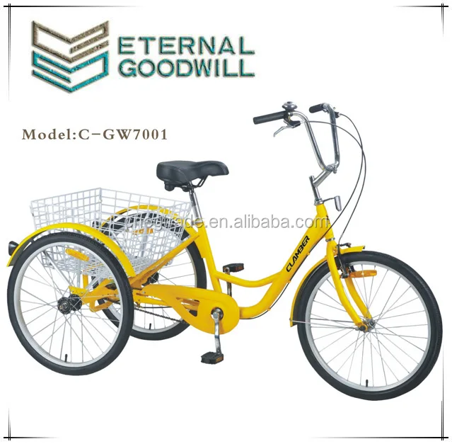 Hot sale adult single speed cheap family tricycle bicycle GW7001