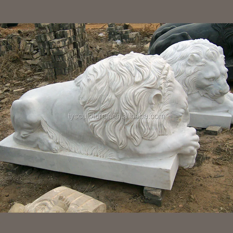 Best selling european style white small lion statue for garden ornament