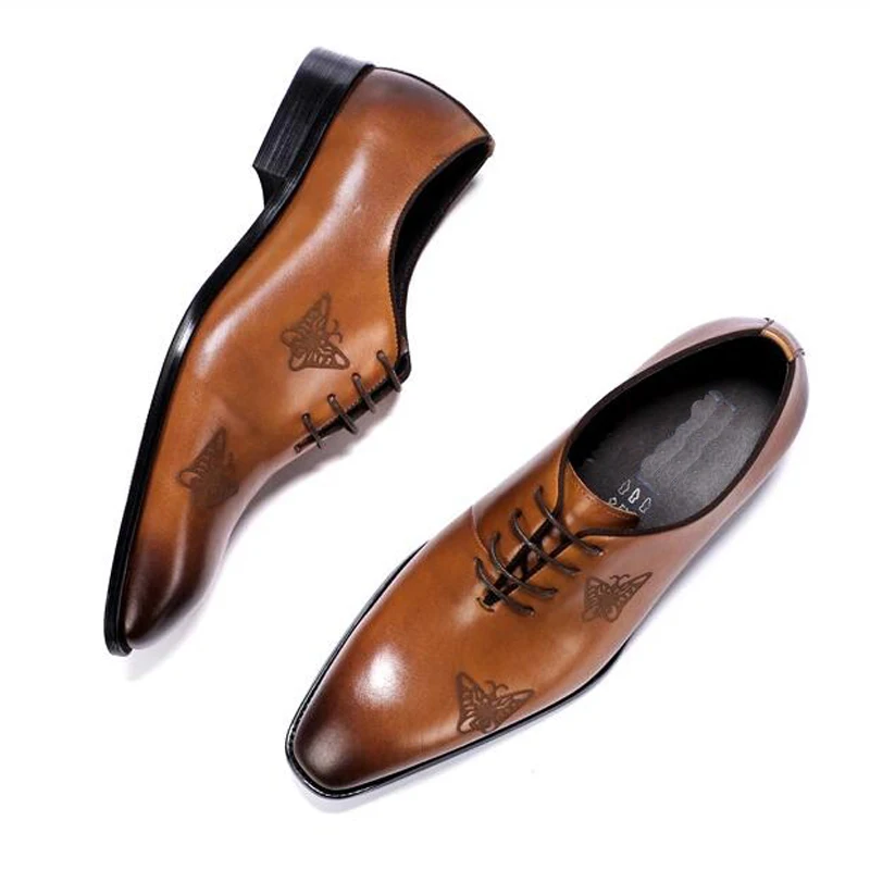 Роскошные Брендовые мужские туфли ручной работы из телячьей кожи классические туфли в итальянском стиле мужские деловые свадебные туфли