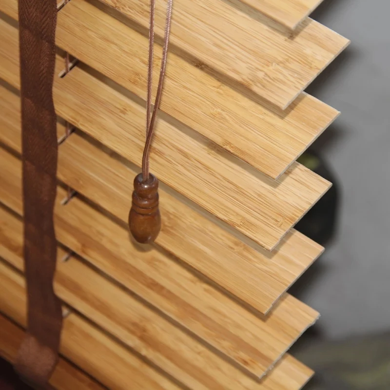 
Chinese High Quality Bamboo material Venetian Blinds Slats bamboo beaded curtain motorised remote control wooden venetian blinds 