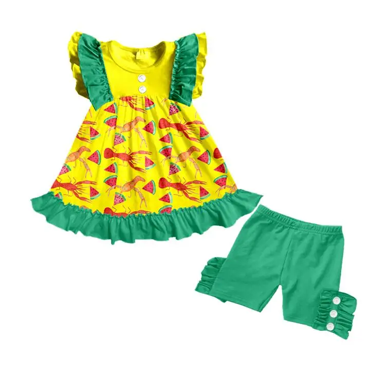 
Hot sale ruffle ice cream boutique children clothes 
