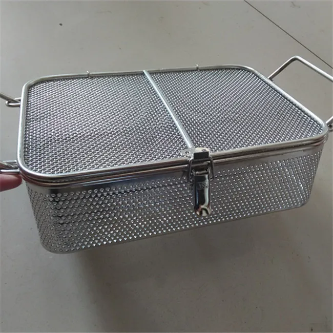 Customized 304 stainless steel wire mesh filter basket drying tray with cover