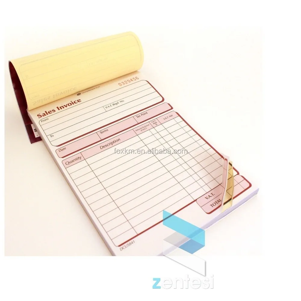 PERSONALISED A4/A5/A6 NCR Invoice/receipt book, pad (Duplicate)