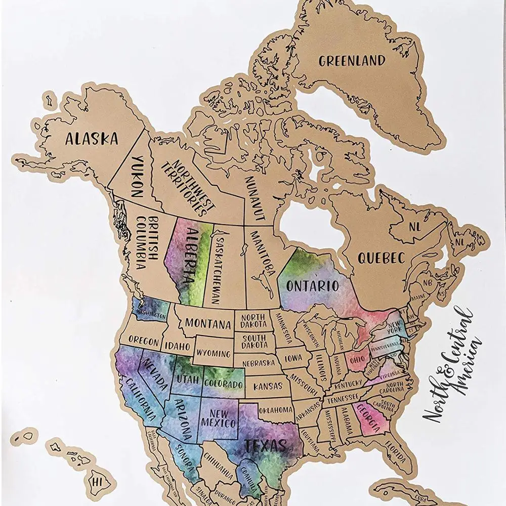 
Detailed small travel scratch off map gift 