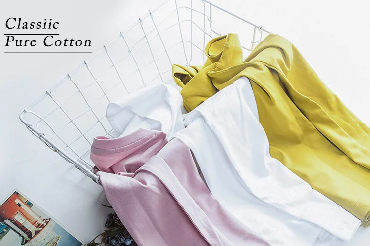 Slimming 9 color cotton short sleeve Tshirt for women slimming simple v neck Tshirt