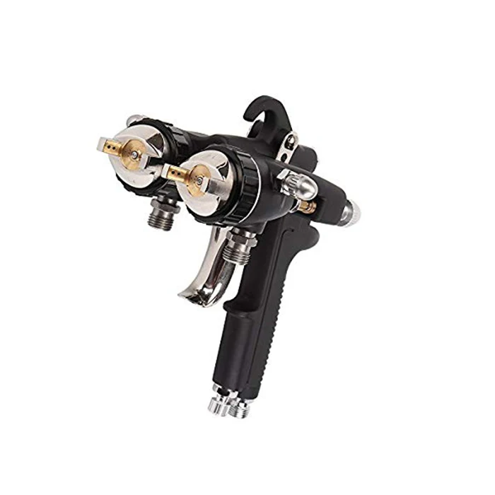 
Double 1.4mm nozzle pressure spray gun Nano chrome painting dual head Air pneumatic pressure sprayer compress 