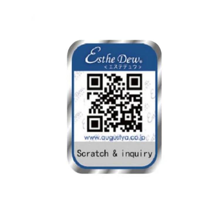 Manufacture Custom Waterproof Silver PET Polyester Paper QR Code Adhesive Security Label Sticker