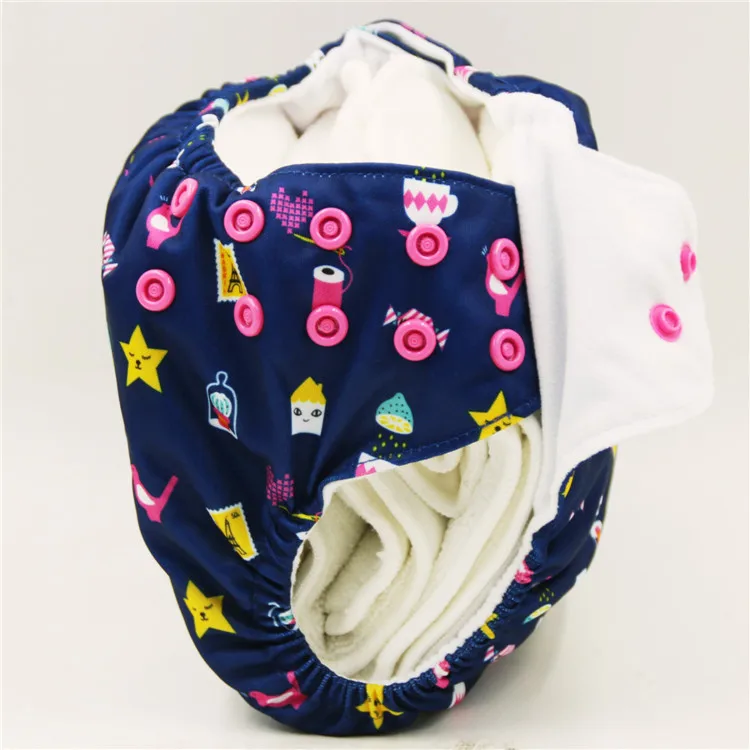 
Reusable premature newborn baby cloth diaper nappy for 0-6 months side opening snaps 