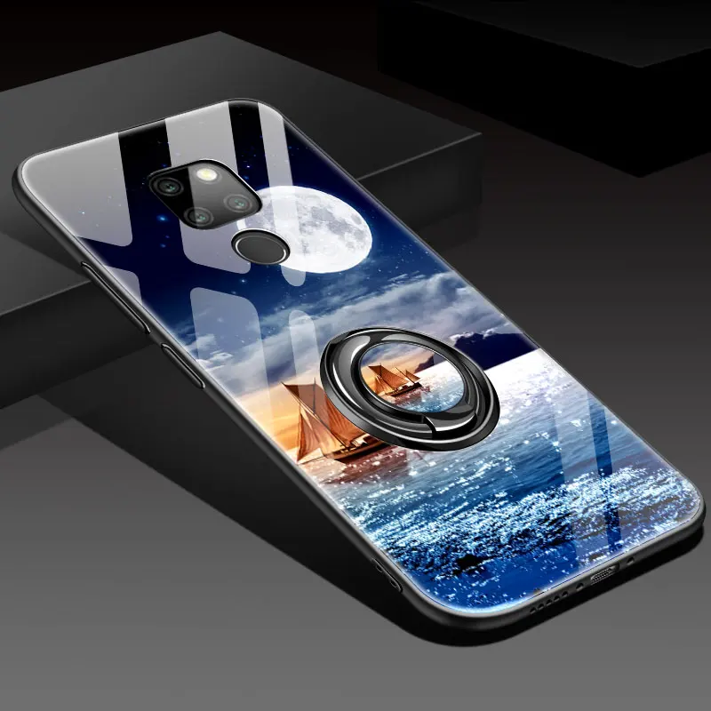 
Чехол из закаленного стекла с кольцом-держателем для Huawei Mate 10 20 Pro 