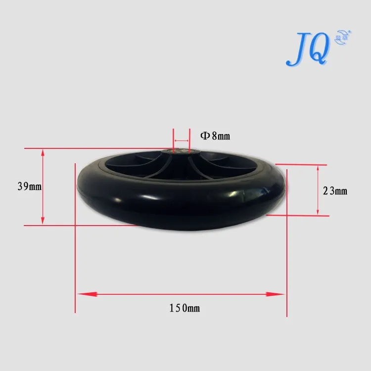 JQ Caster 150mm 200mm durable wheelchair front caster wheels manufacturer