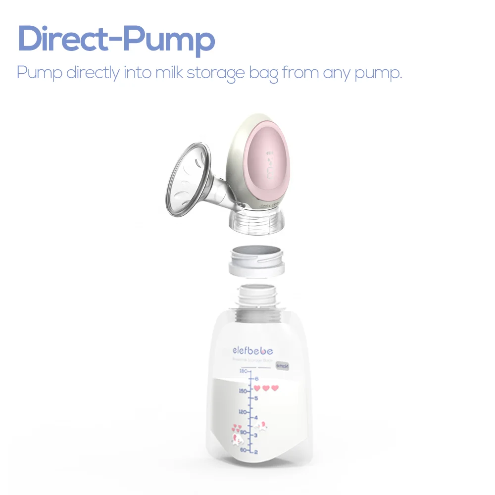 BPA Free Stand Up 180ML Vacuum Outdoor Travel Silicone Baby Food Milk Storage Bag