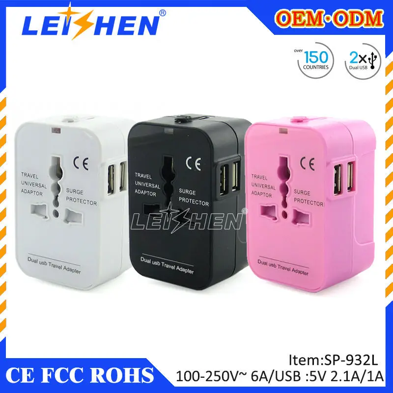 2015 се& rohs утвержденных во всем мире зарядное устройство вилку с два usb концентратор