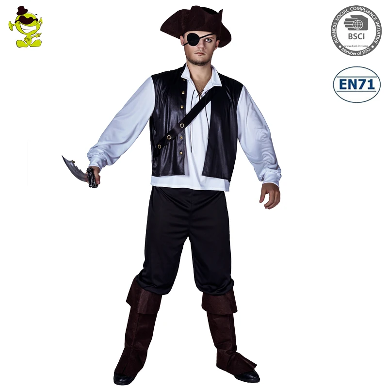 Wholesale Cosplay Party Pirate Costume Halloween  Performance Buccaneer Costume For Adult Men