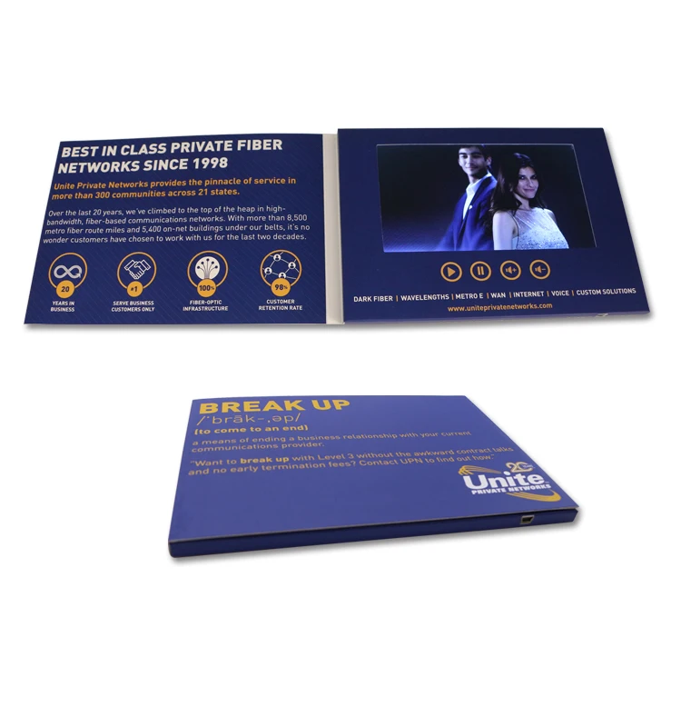 
2019 New Video Greeting Card With Large Memory High Quality mini screen digital video player 