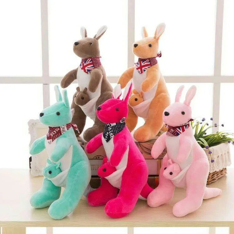 Wholesale Popular Cartoon Parent-child Kangaroo Pillow Plush Stuffed Toy