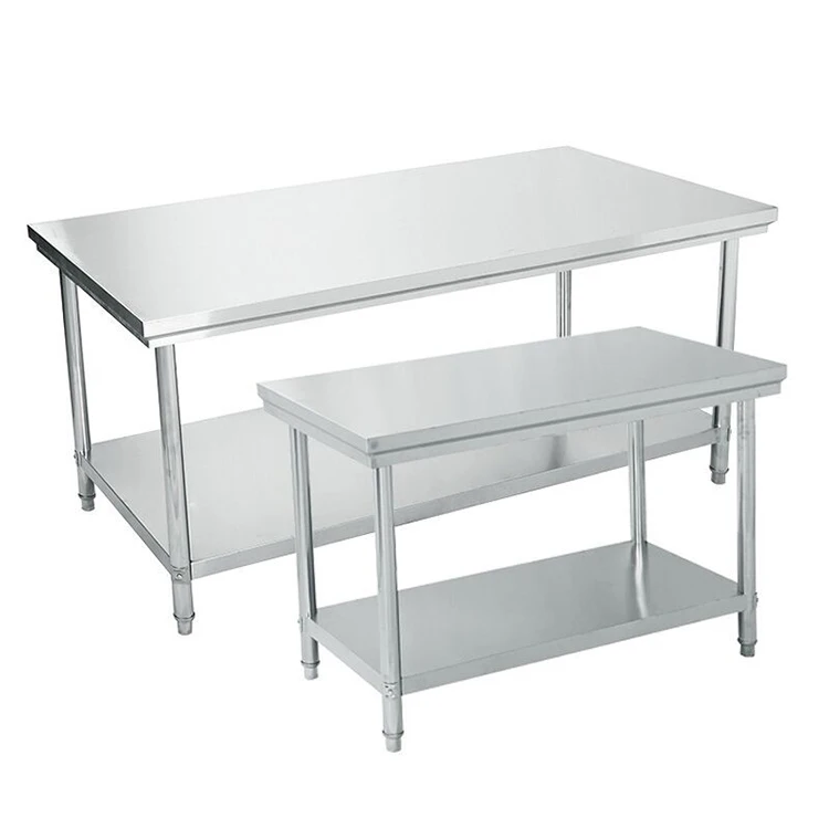 Premium quality stainless steel commercial kitchen industrial work table