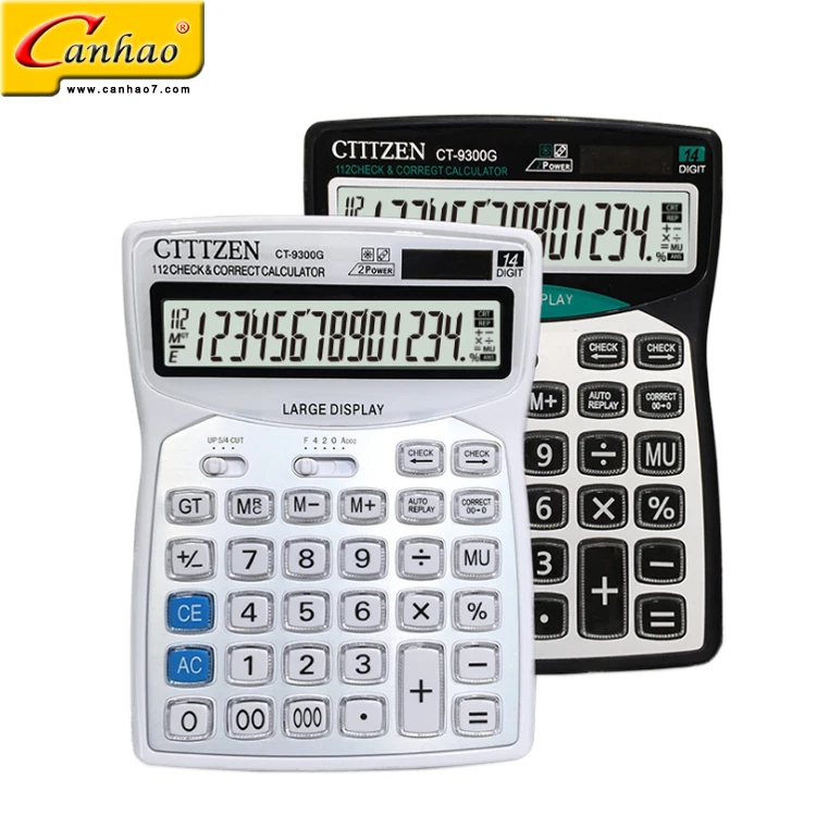 112 step check 14 digits large display calculator