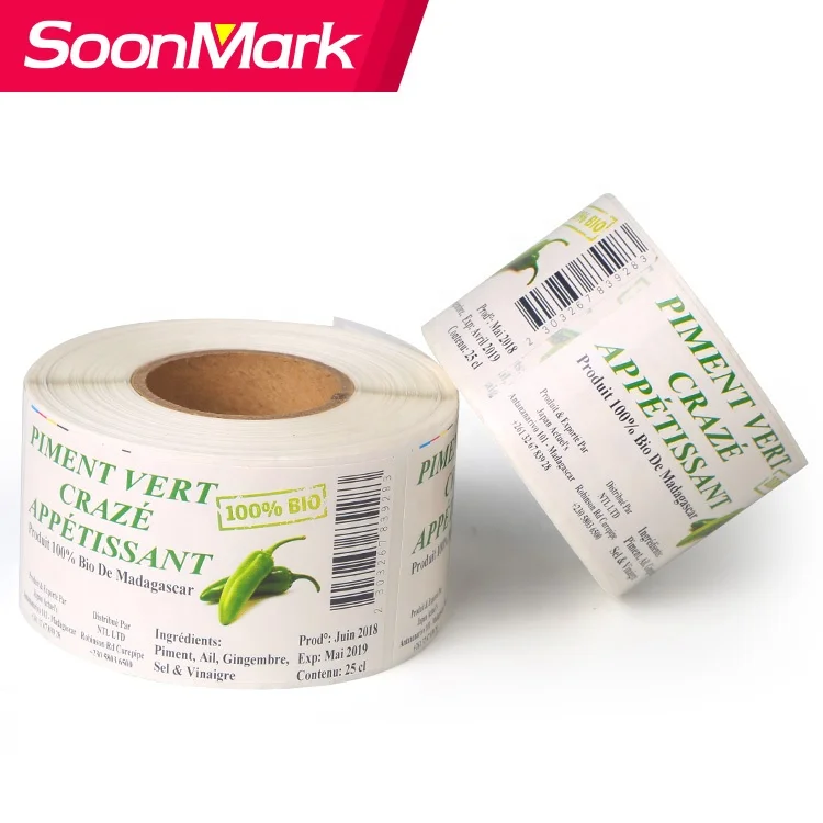 Custom Waterproof Plastic Food Vegetable Labels, Die Cut Logo Fruit Sticker Printing