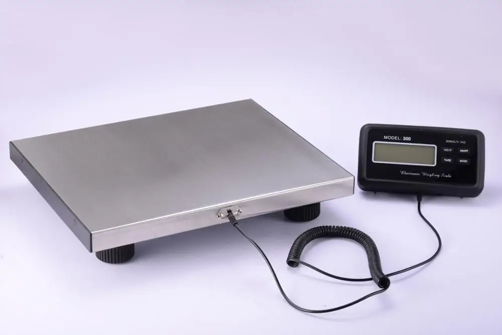 stainless steel digital bench scale 150kg 200kg postal and courier cargo weighing scale with large LCD screen indicator