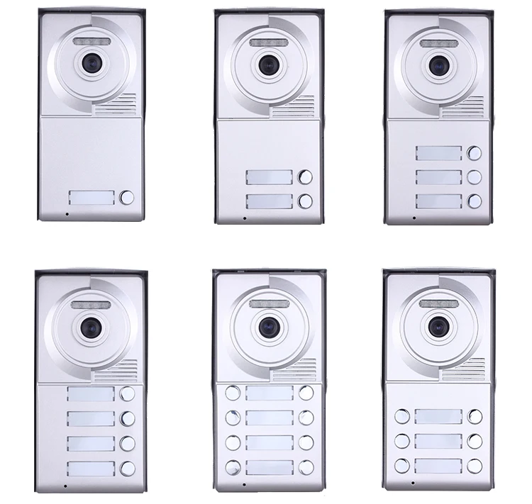 2 wire multi apartments video intercoms with 3 buttons for 3 family video door phone