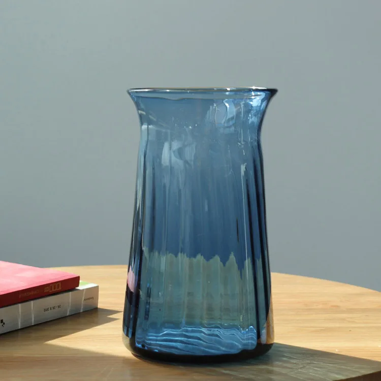 
High Quality Hand Blown Colored Flower Glass Vase For Home Decoration 