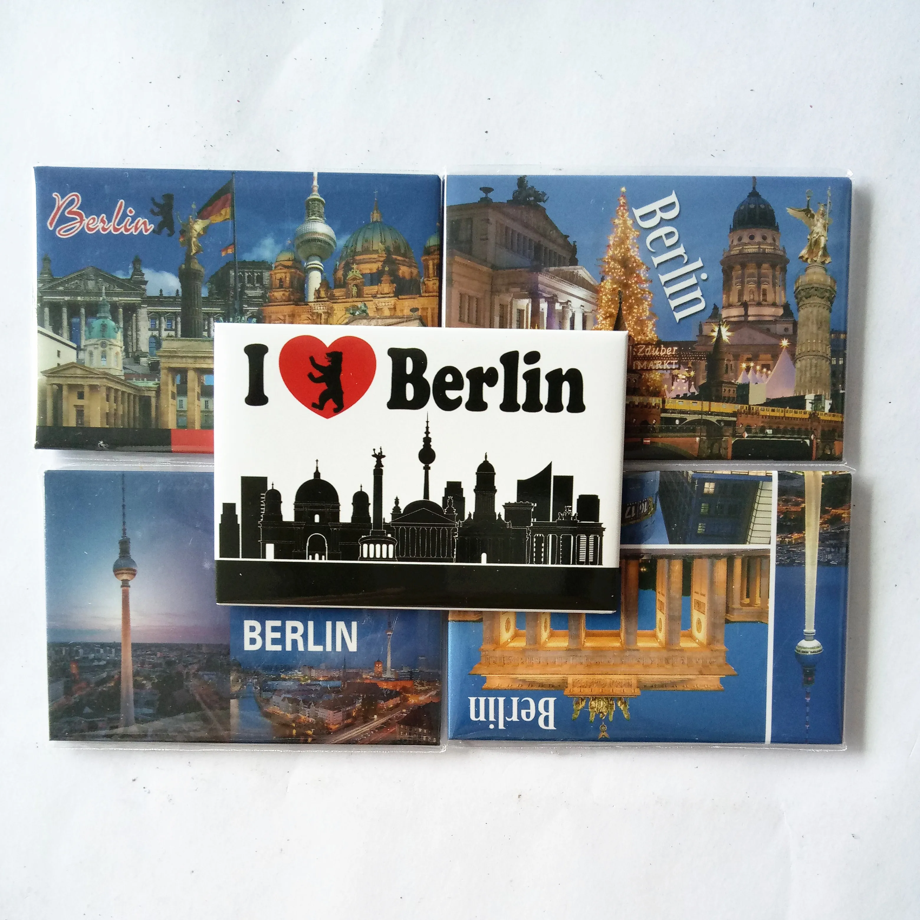 custom printed Berlin paris tin Metal tourist souvenir cities fridge magnet