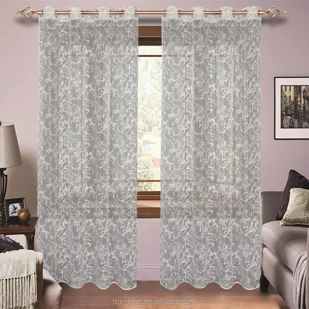 
China Wholesale Tulle Fabric Sheer Oriental Curtains 108 Inches Long 