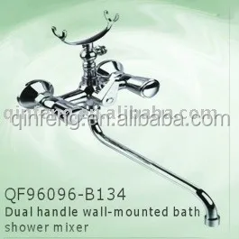 
brass double handle bath&shower water mixer,thermostatic shower faucets.wall shower mixer taps,telephone bath mixer 