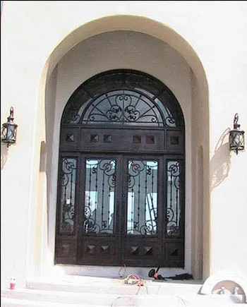 Wrought iron security screen double doors, wrought iron double front entry doors