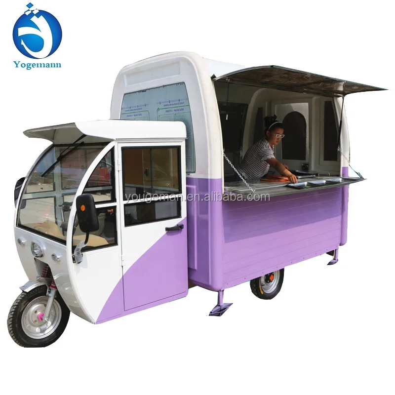 Ice Cream Cold Drink Three Wheeled Food Truck Food Cart for sale