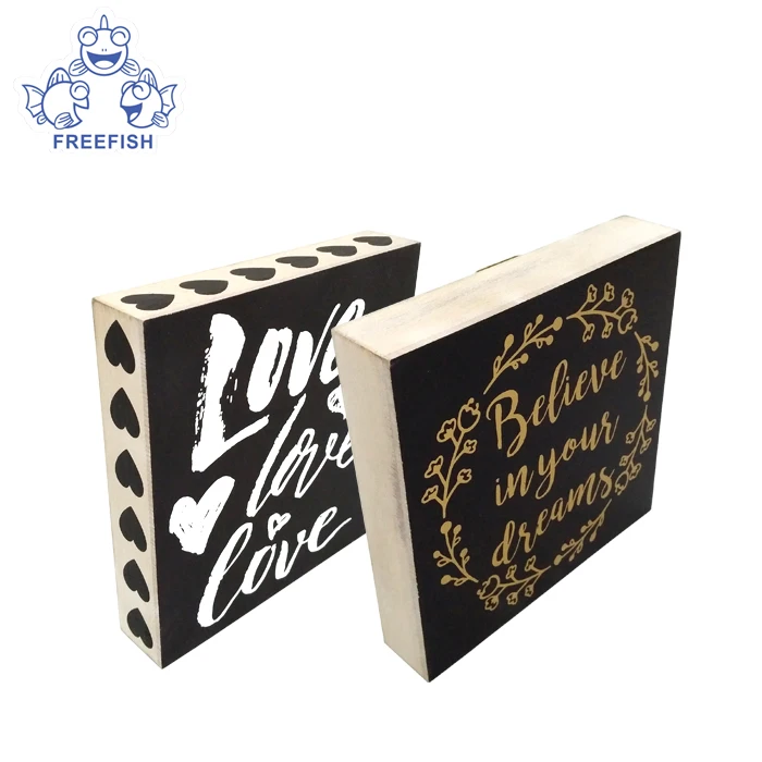 Tastefully designed and crafted box sign to match your country style home decor, wooden block with golden words