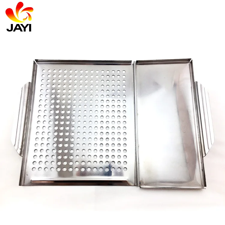 Grill Pan Dual Grilling Grid Tray 2 in 1 BBQ Grill Topper