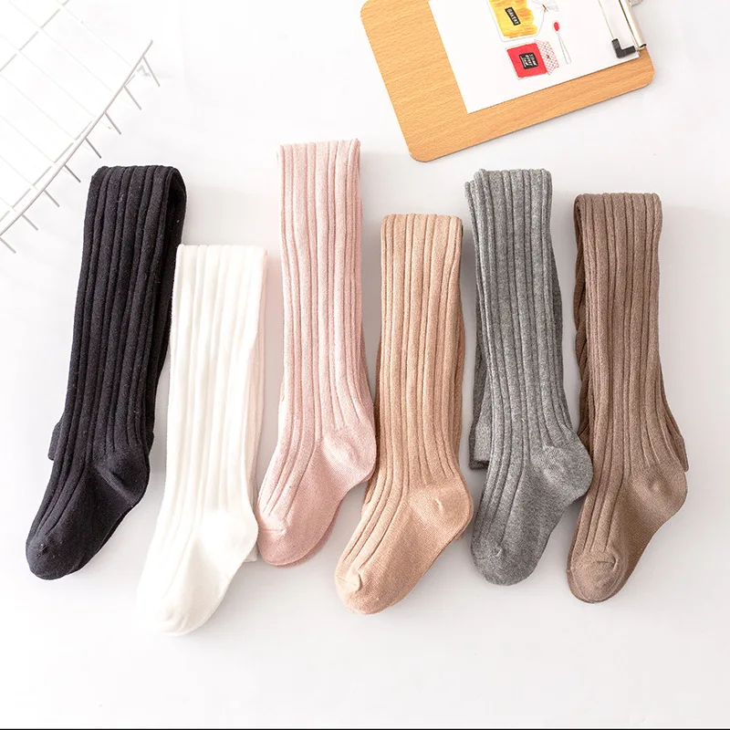 Australia Baby Girls Fall Winter TIGHTS Ribbed Cotton Pantyhose Tight Kids Plain Tights