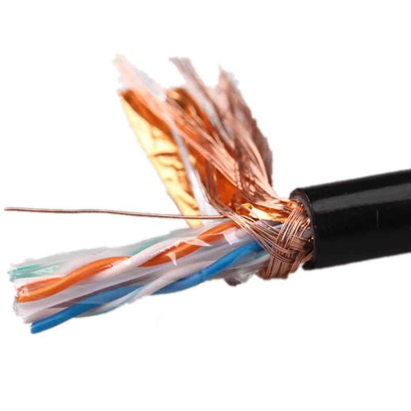 
outdoor ethernet cable cat6 cable 305m price 23AWG copper core With aluminum foil shield and metal braided mesh 