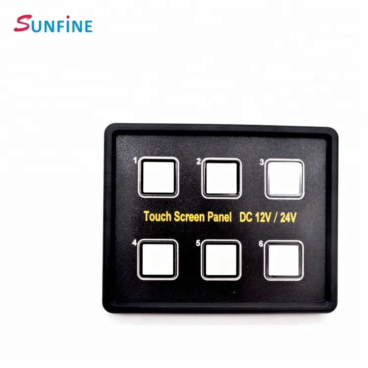 12V 24V Capacitive Touch Screen Switch Pane Car Marine Boat Circuit Control Box  LED car crystal glass panel