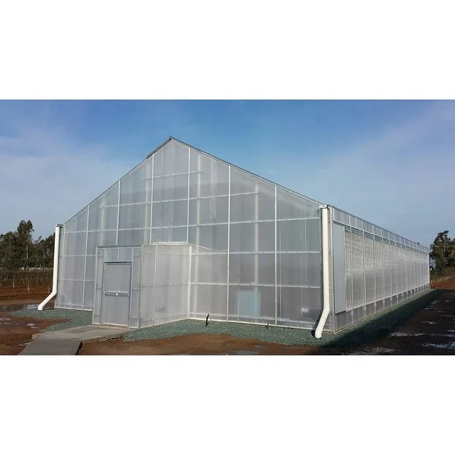 
Turnkey gutter connect polycarbonate sheet cover retractable roof system shading net greenhouse for commercial flood table grow 