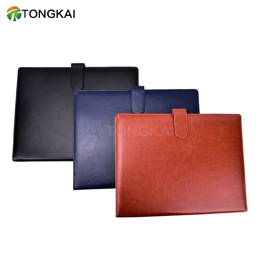 Hot Selling Wholesale Business A5  PU Leather File Folder Portable Desk Organizer Padfolios Customizable
