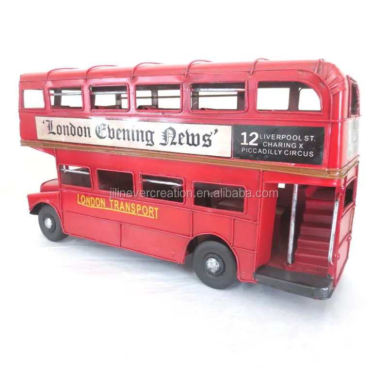 Mini London classic red double-decker bus model