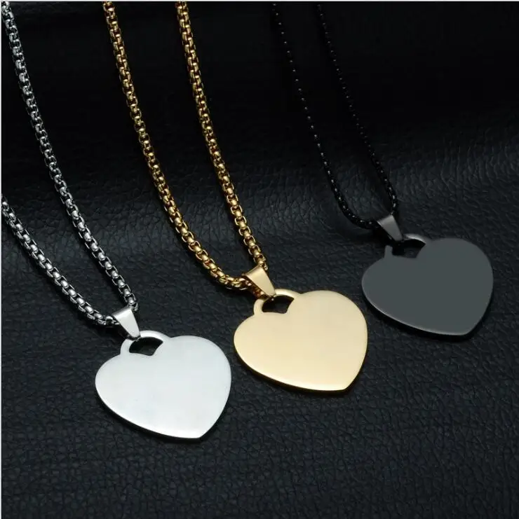 Ожерелье из нержавеющей стали и титана в форме сердца с надписью