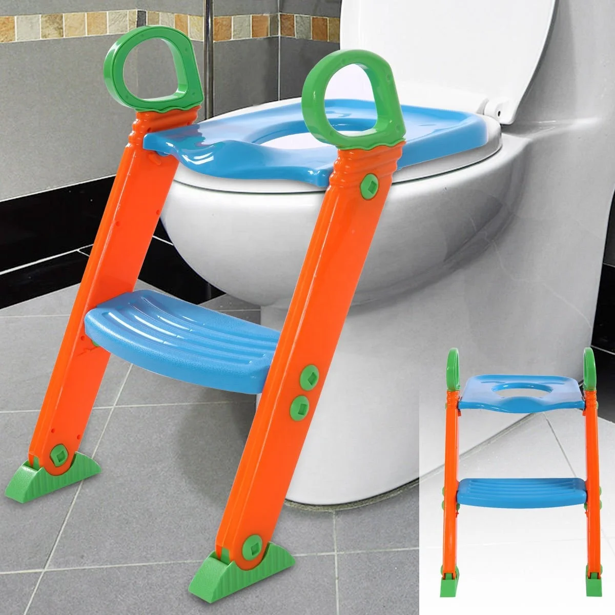
(Monthly sales of tens of thousands)Plastic Baby ladder with ladder Squatty potty Toilet Trainer for Kids and Toddlers 