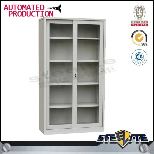 White Glass Door Bookcase/Cheap Ladder Bookcase