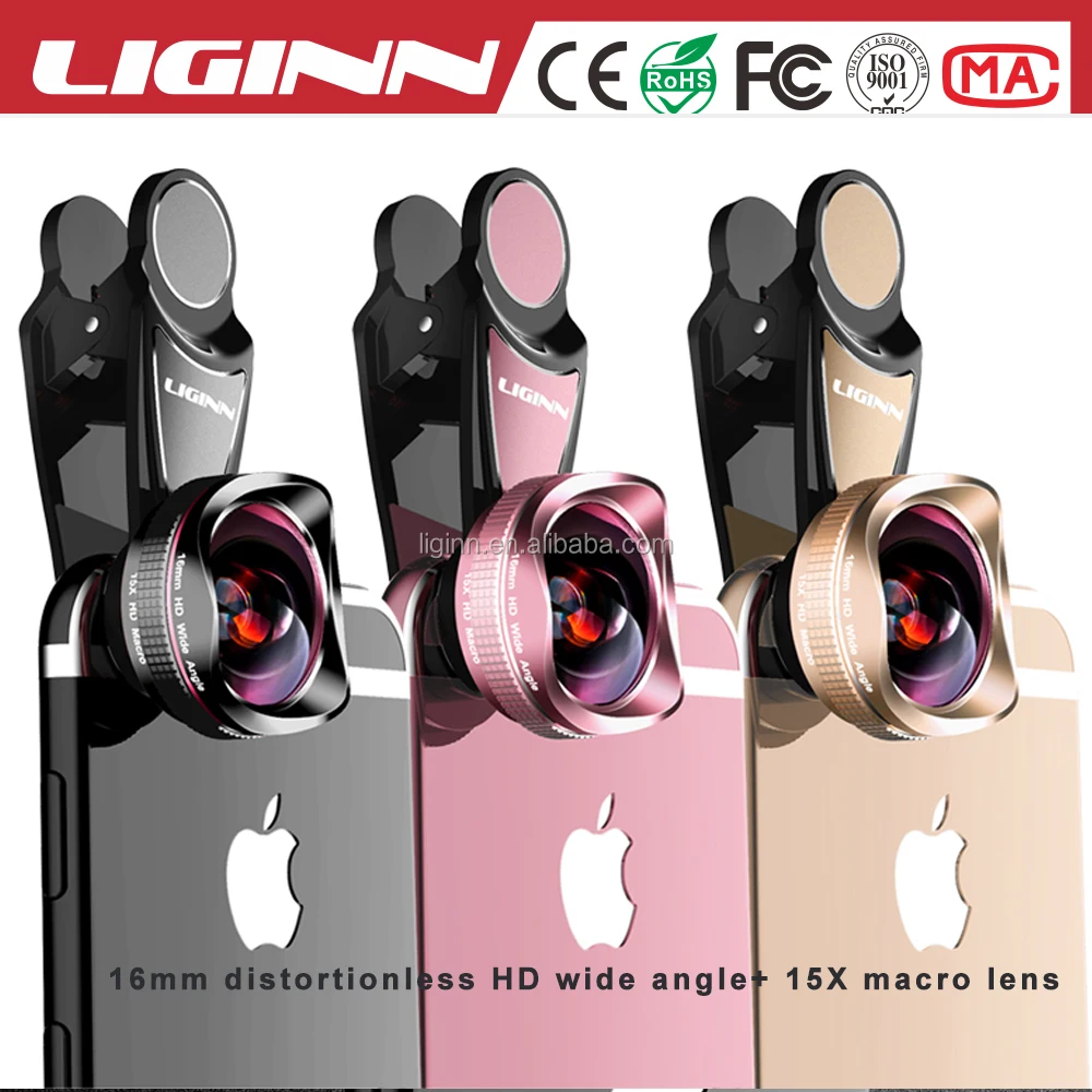 LIGINN 2021 hot sale 16mm distortionless SLR level HD wide-angle 15X macro mobile phone camera lens for smartphone
