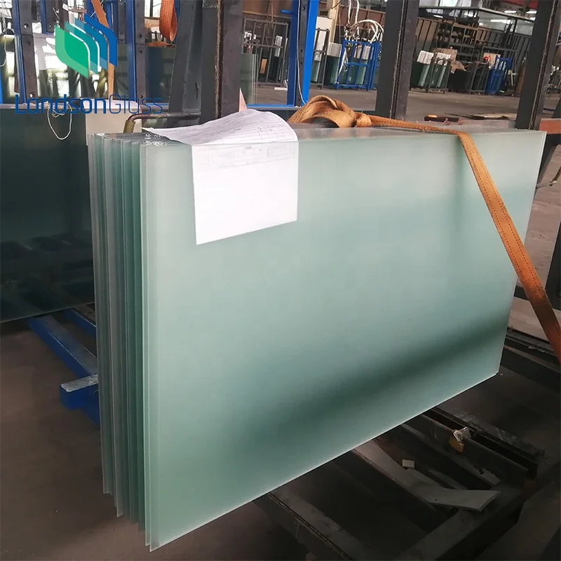 6MM Clear Acid Eched Frosted Tempered Glass for Bathroom