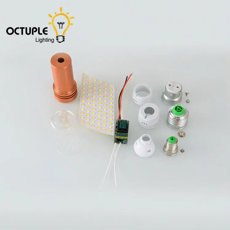 china supplier e27 12w 16w led light bulb accessories skd parts