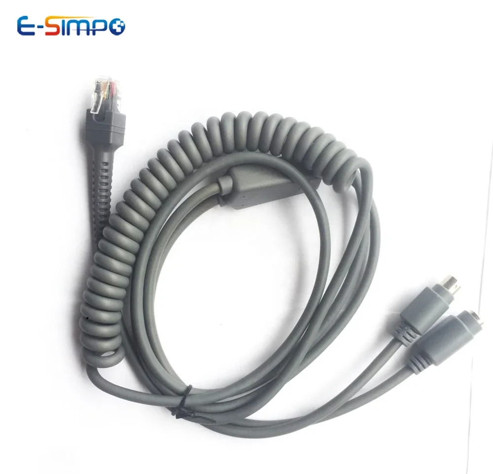
5M Spiral USB Cable for Barcode Scanner Symbol LS2208 Coiled CBA-U09-C15ZAR USB A male to RJ45 10P10C 