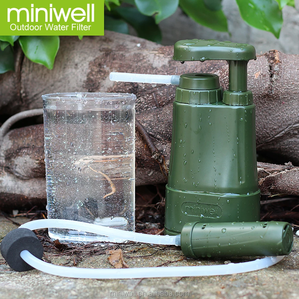 
Outdoor water filter hiking purification system as camping equipment 