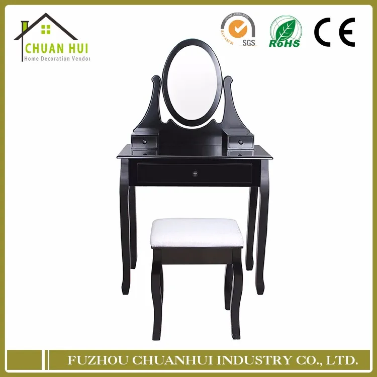 Продажи дешевых сосновый туалетный столик, современные темно-дерево макияж стол