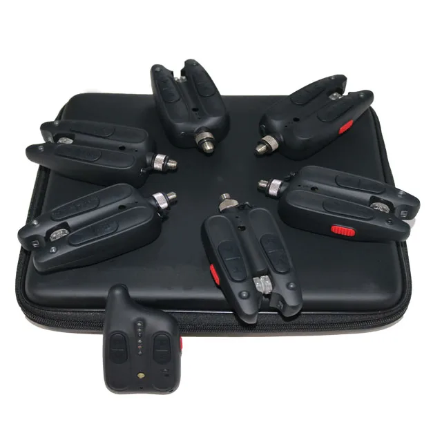 Two-direction Fishing Bite Alarm JZH-RF1118  High Sensitivity   Wireless  Alarm Set 6+1
