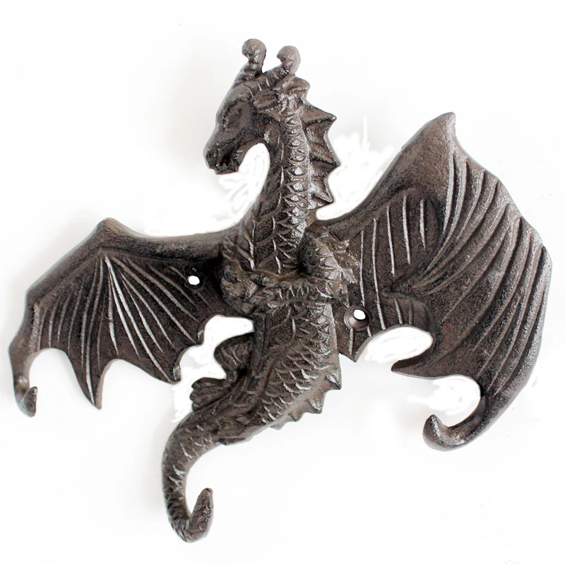 Cast iron handicraft  dragon with threel hooks for home decoration