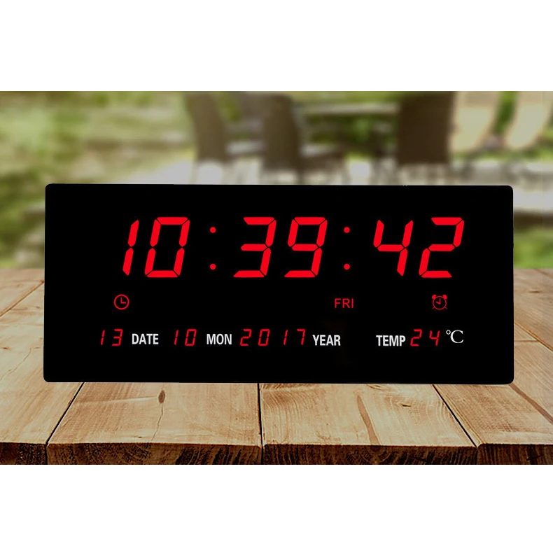 top seller calendar time display led digital wall clock with date and temperature